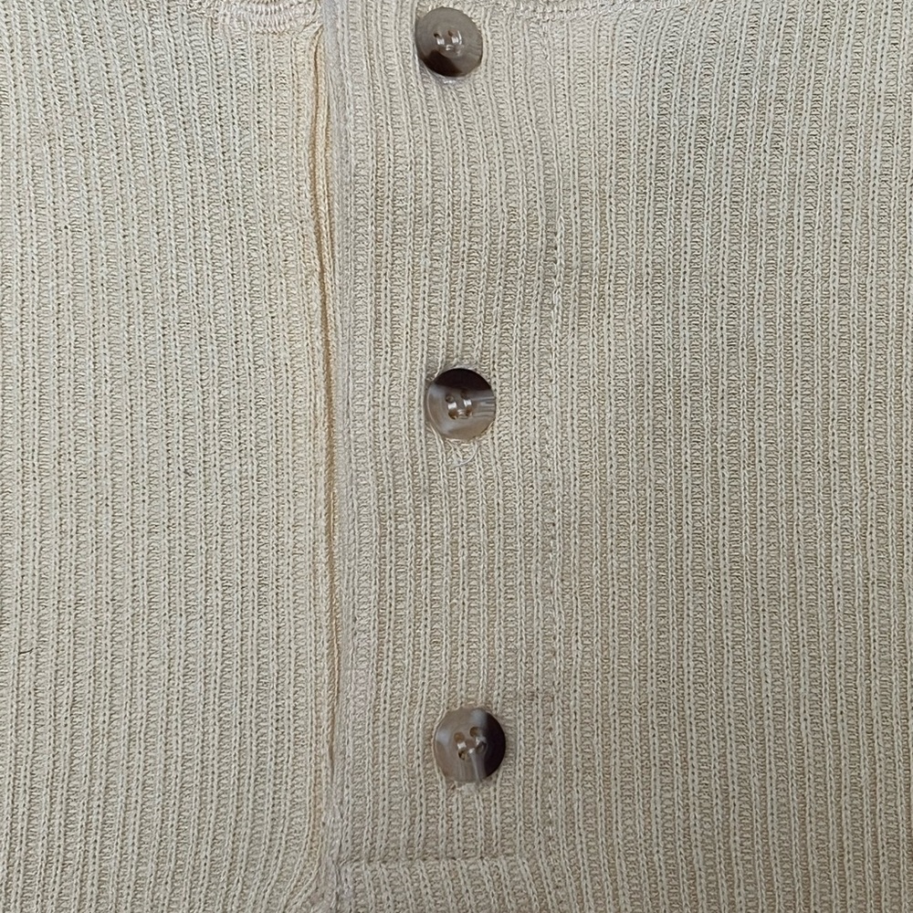 Architect Cream Ribbed Button-Up Shirt - Picture 4 of 7